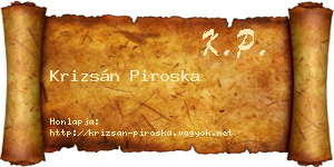 Krizsán Piroska névjegykártya