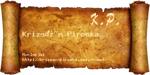 Krizsán Piroska névjegykártya